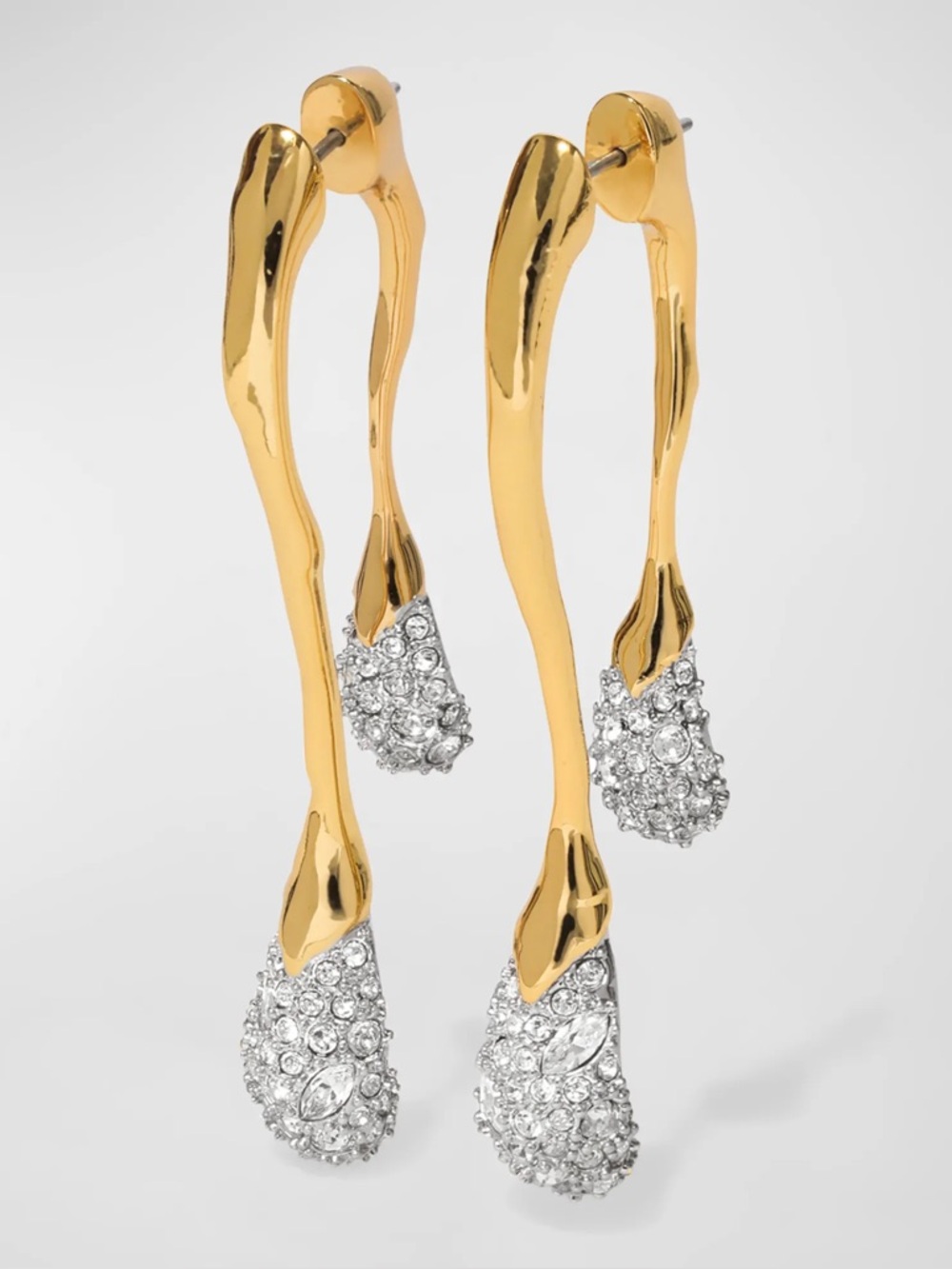 ALEXIS BITTAR Solanales Crystal Front Back Double Drop Earring - Gold